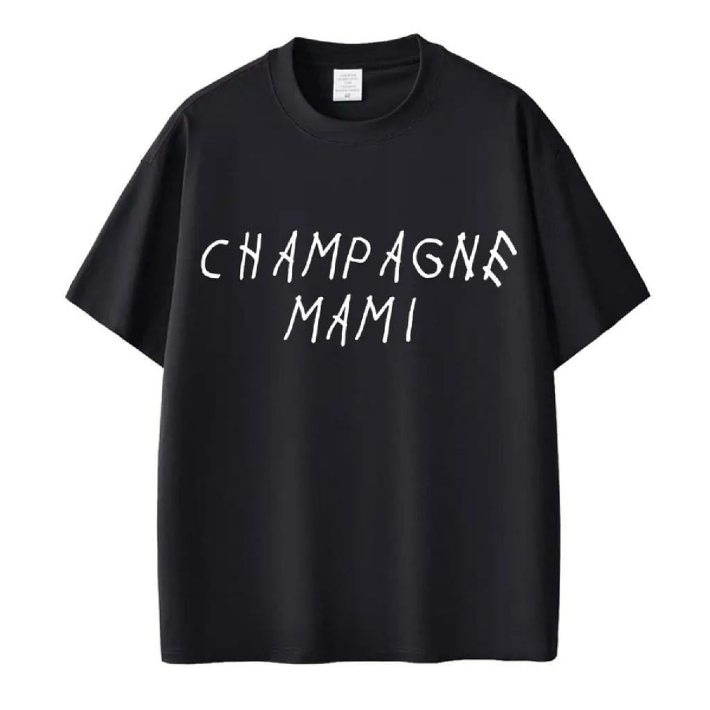 Рэпер Дрейк Champagne Mami Футболки Мода Хип-хоп Потрясающая Мужская Женская Футболка 100% Хлопок Футболка Оверсайз Уличная одежда Подарки