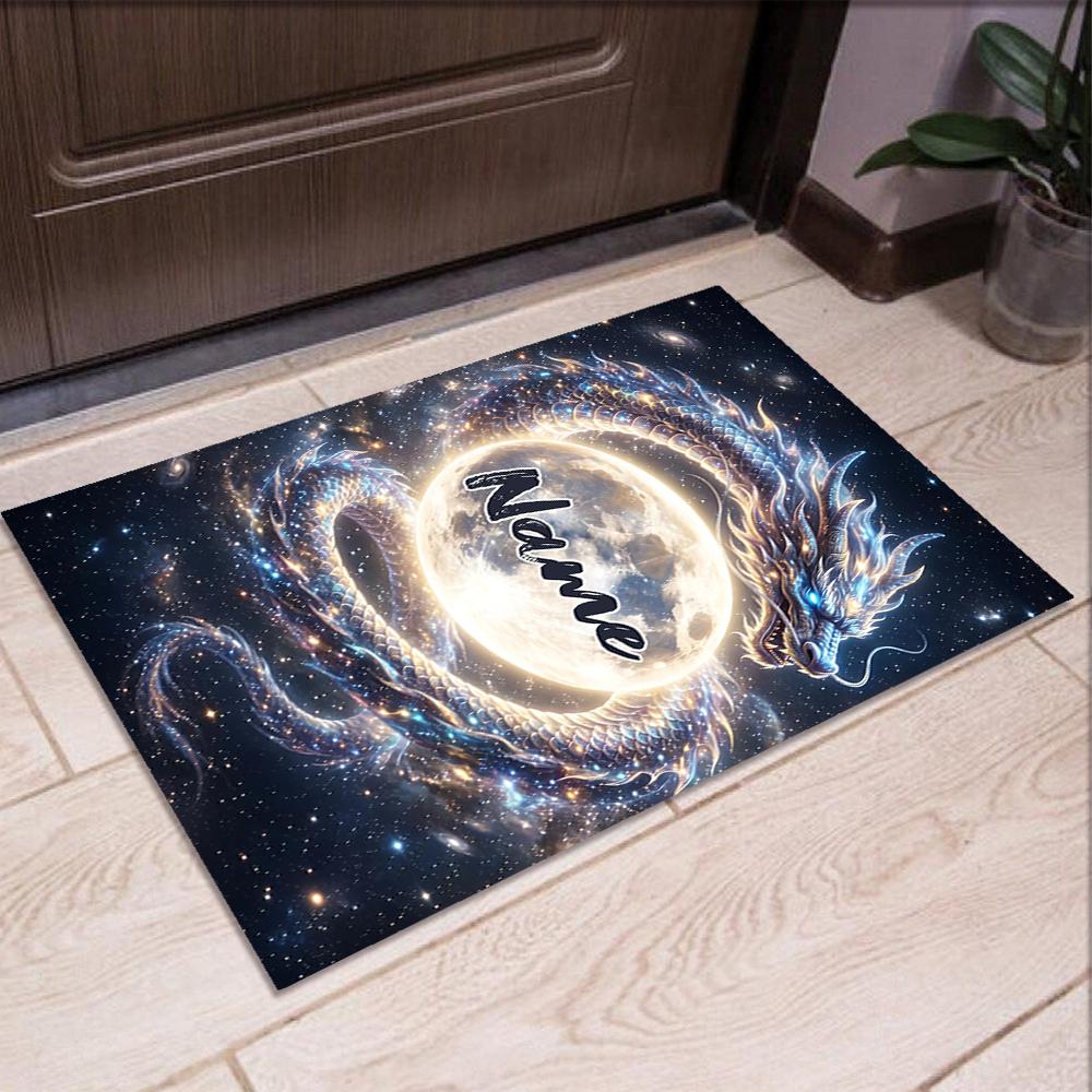 Custom Name Dragon Printed Carpet,Rug for Office Chair Living Room Bedroom Kitchen Room Decor Gifts.
