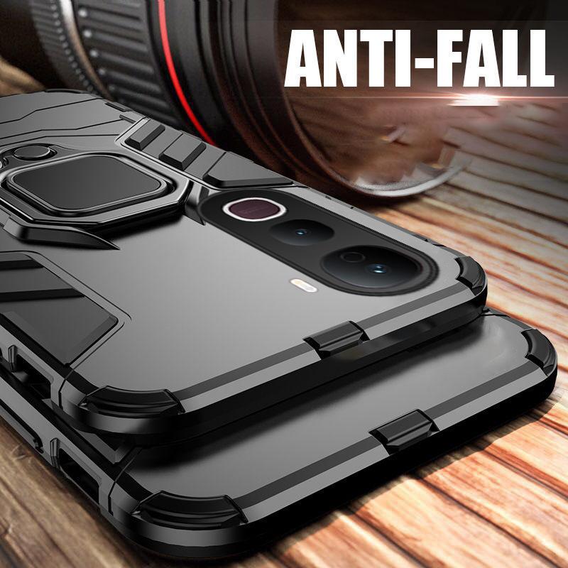 For Vivo iqoo z10 lite case Shockproof Armor Bumper Stand with Holder Ring Cover casing For VIVO IQOO Z10 Z10 Lite Phone Casing