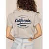 California American Retro Sports Style Fashionable Letters Print Pure Cotton Short Sleeve T-shirt for Women