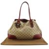 Gucci Красивая сумка-тоут 163805 Коричневая холщовая лента GG Женская Б/у