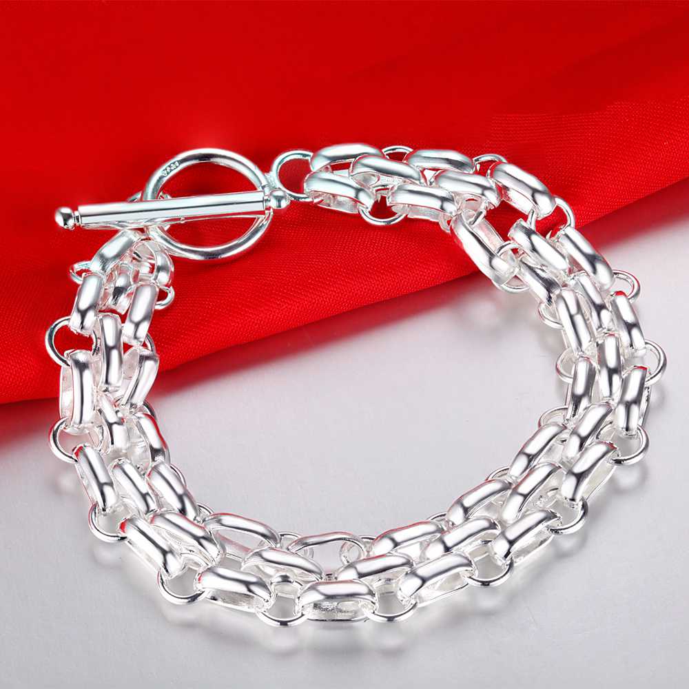 925 Silver Bracelet Heart High Quality Romance Chain For Woman Men Fashion Engagement Party Wedding Jewelry Gift