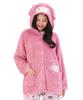 SAZAC My Melody Pajamas for Ribbon My Melody Long Open Poodle Boa Loungewear for Fall and Winter Women, Dress-Up Gown, Sleeves, Front, Fabric,