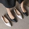 Модные женские рабочие туфли-балетки однотонного черного/белого цвета, с мягкой подошвой, слипоны, лоферы, весенние, с неглубоким вырезом, медсестринские мокасины, большие размеры 43