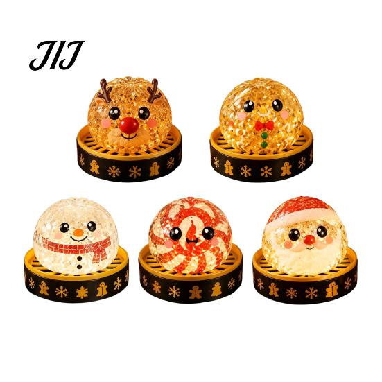 Soft Anxiety Relief Tools 1/5Pcs Christmas Dumpling Stress Toy, LED Glowing Squeeze Toy with Reduction Gadget Steamer, Santa Snowman Reindeer