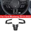 For Ford Mustang 2015 2016 2017 2018     ABS Carbon Fiber Style Inner Car Steering Wheel Cover Trim Frame Decor
