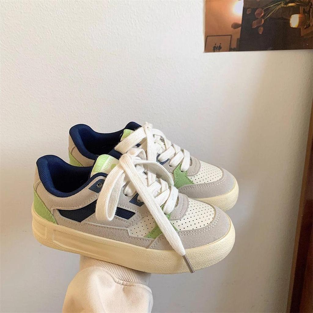 Женские универсальные спортивные туфли на толстой подошве в немецком стиле, осень 2024 г., синего и белого цвета