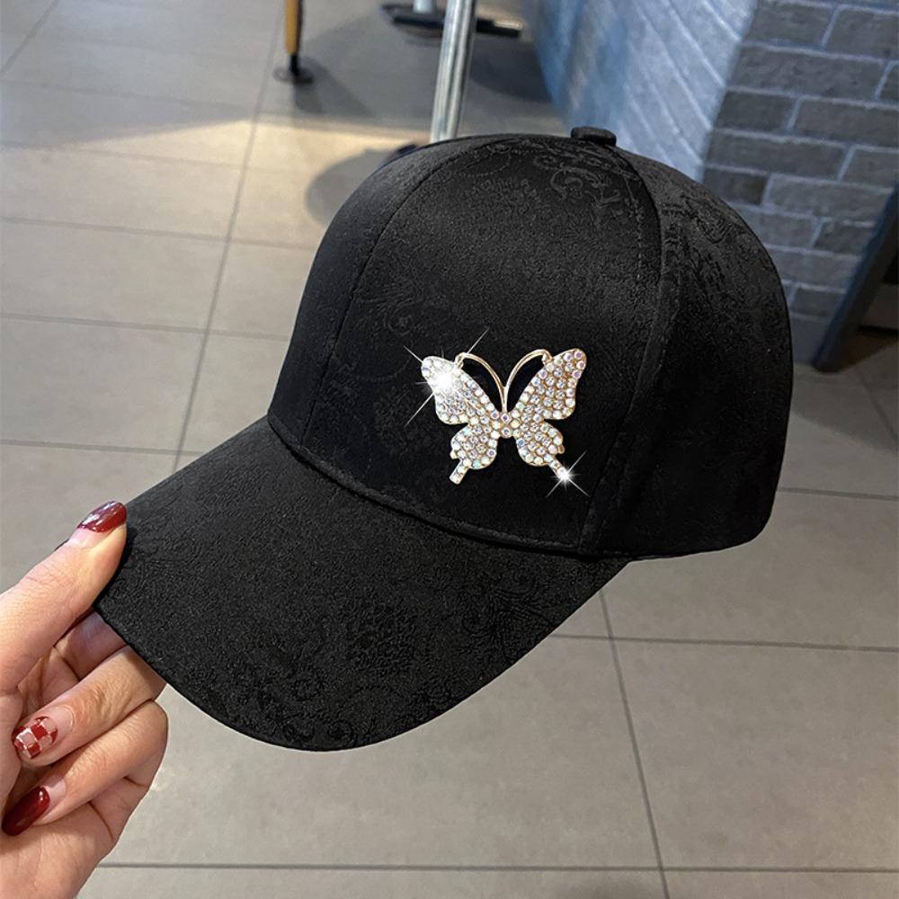 Rhinestone Butterfly Baseball Cap Sunscreen Sun Hat Versatile Peaked Cap Outdoor
