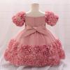 Baby Girl Sequin Flower Dresses Christmas Wedding Lace 1st Birthday Party Dress for Kids Toddler Children Formal Evening Costume