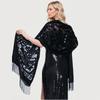 Ethnic Style Chinese Dress Shawl Versatile Use Velvet Scarf Long Fringed Scarf  Winter Season
