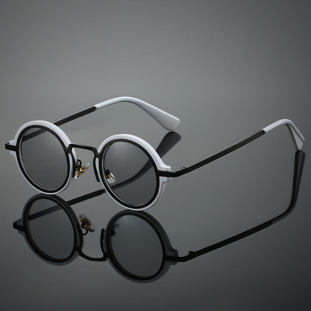 Винтажные круглые солнцезащитные очки Мужские Новая мода Панк Градиентный декор Оттенки Женские Модные Дизайн роскошного бренда Уличные солнцезащитные очки