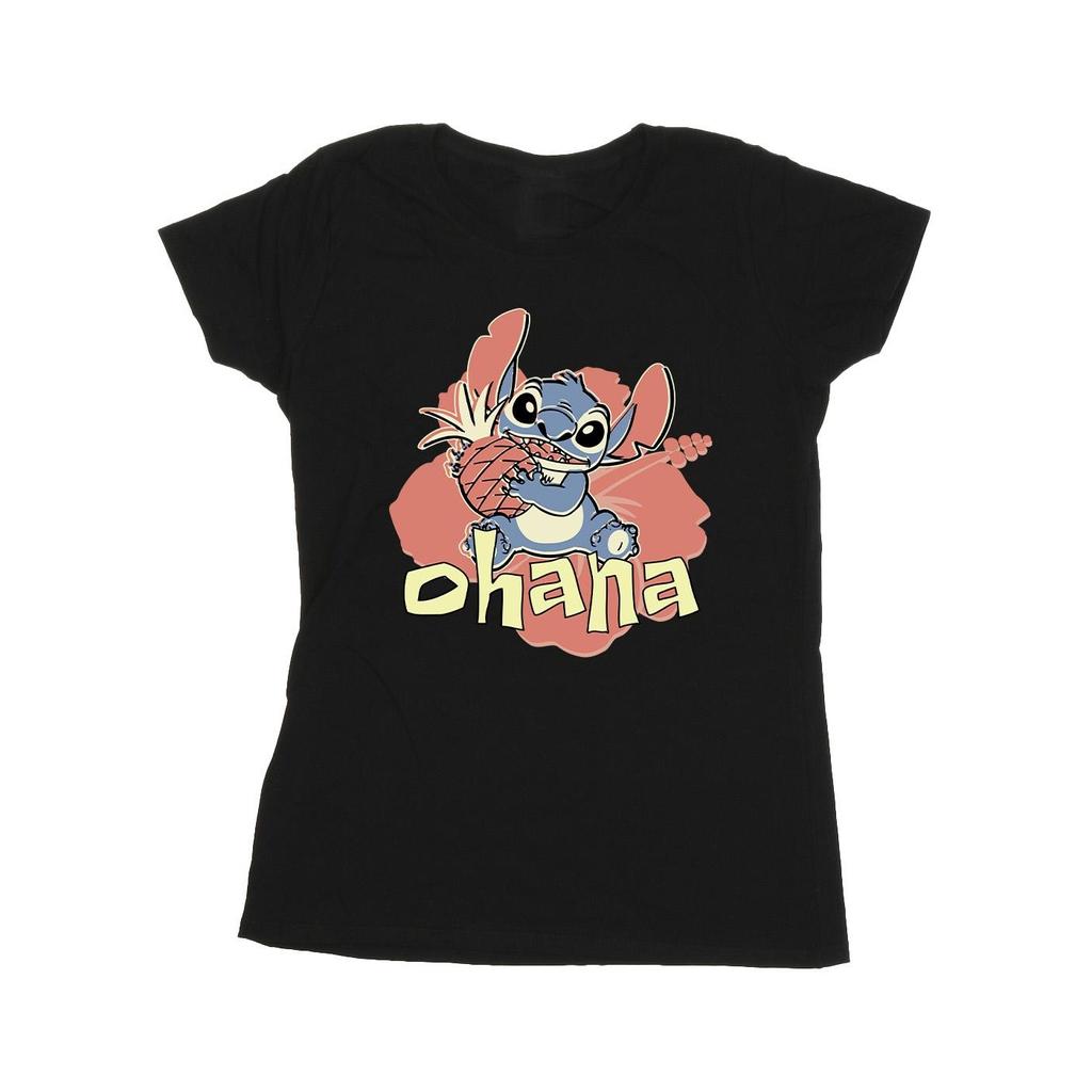 Disney Womens/Ladies Lilo And Stitch Ohana Pineapple Cotton T-Shirt