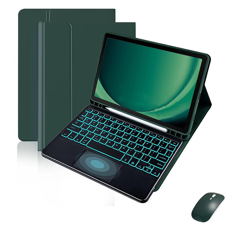 Планшет Samsung S9 FE Plus 12,4" с сенсорной клавиатурой с RGB-подсветкой и кожаным защитным чехлом