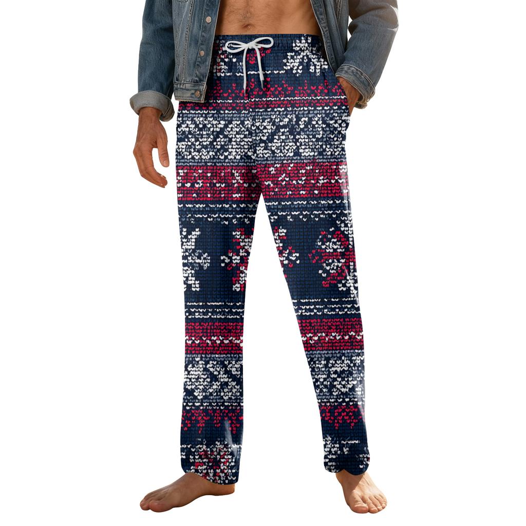 Мужские домашние мягкие пижамные штаны со шнурком и карманами, повседневные спортивные штаны