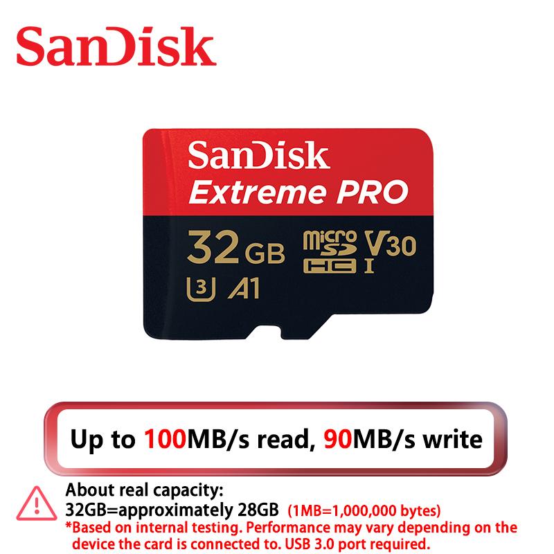 SanDisk Extreme Pro Card 256 ГБ Micro SD-карта SDXC Карта памяти UHS-I 128 ГБ 512 ГБ 64 ГБ 32 ГБ U3 V30 TF Флэш-карты Адаптер для карты памяти для камеры DJI
