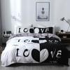 Love Heart Bedding Set Simple Plaid Duvet Cover 200x200 Pillowcase Single Double Queen King Nordic Couple Bed Cover Bedclothes