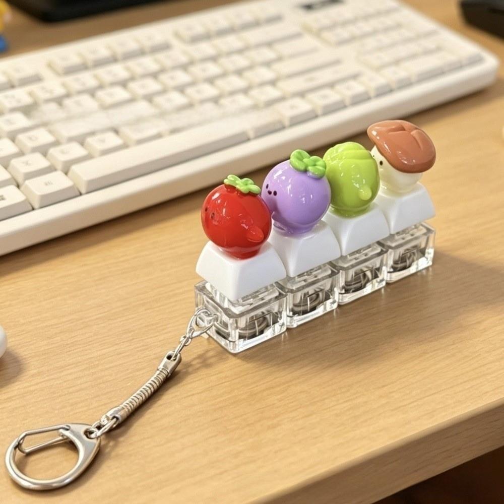Finger Button Stress Relief Clicker Keyboard Fidget Keychain Calming Keychain Keys Children Adults