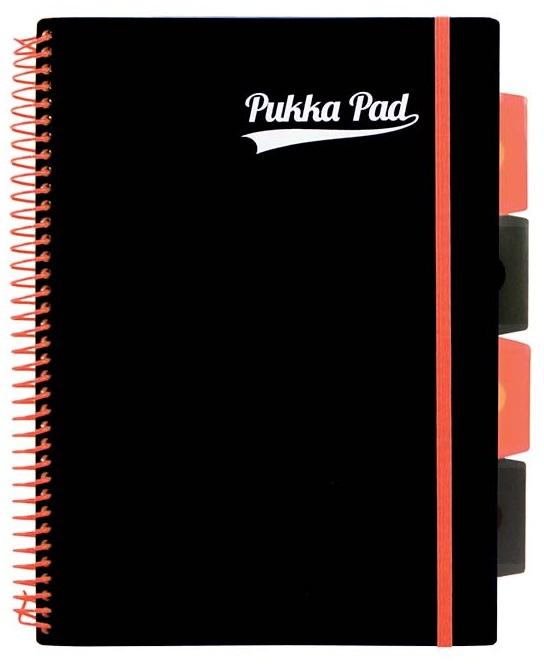 Pukka Project Book Pp Neon Black B5 Spiral Notebook, Orange 3085S-Ppn