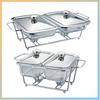 Square Glass Buffet Stove Compartmentalized Flip Top Food Heating Container Restaurant Hot Pot Alcohol Stove