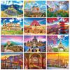 5d Diy Diamond Painting Building Scenery Cross Stitch Mosaic Embroidery Castle Home Decor Handmade Gift