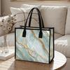 Elegant Marbling Pattern Tote Bag Fashion Portable Daily Use Commuter Handbag