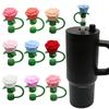 9-10mm Rose Flower Straw Cover for Stanley,Heat-resistant Dust Proof Straw Plug Cap Cup Accessorie,Valentine's Day Gift 1pcs