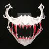 Mysterious Atmosphere Mask Half Face Horror Halloween Costume Props Animal Skeleton Blood Comfortable Fit with Elastic Straps for Cosplay Carnivals