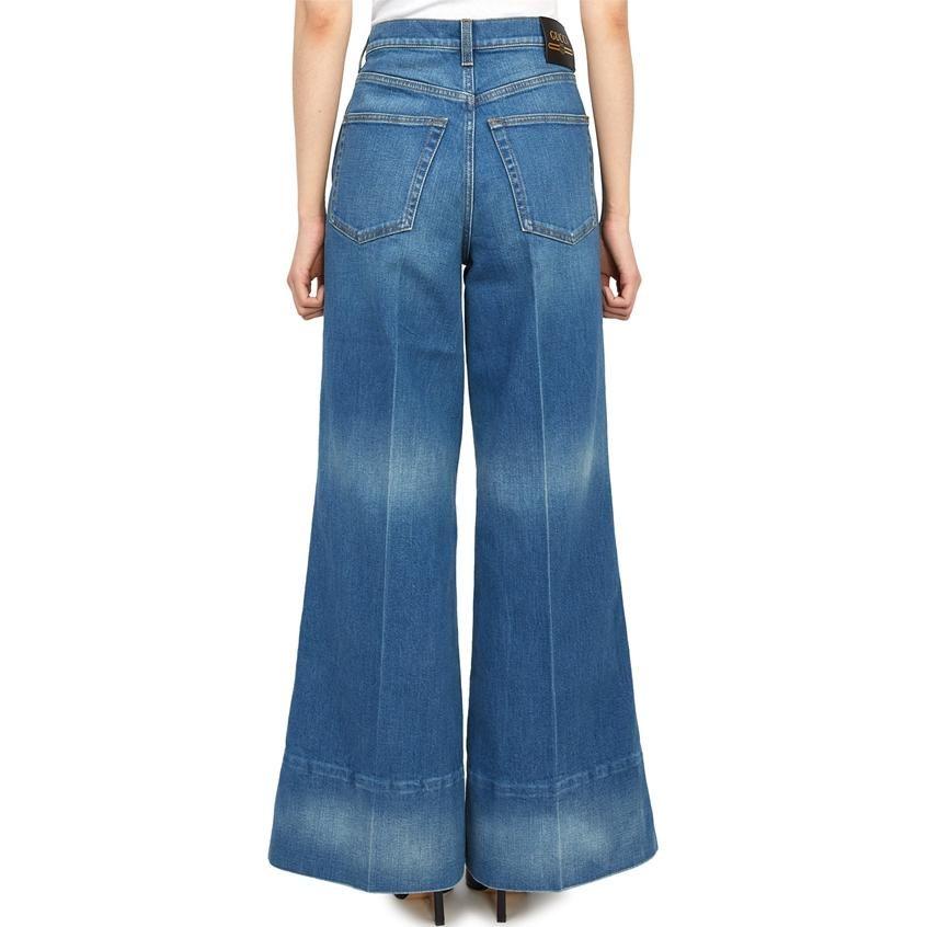 Gucci Джинсы Женские Синие Умеренно Расклешенные 624217-XDCD9-4759