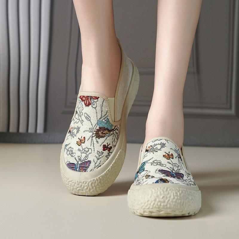 Embroidered Cloth Shoes Children's Spring New One-pedal Casual Sports Shoes Cloth Shoes Women