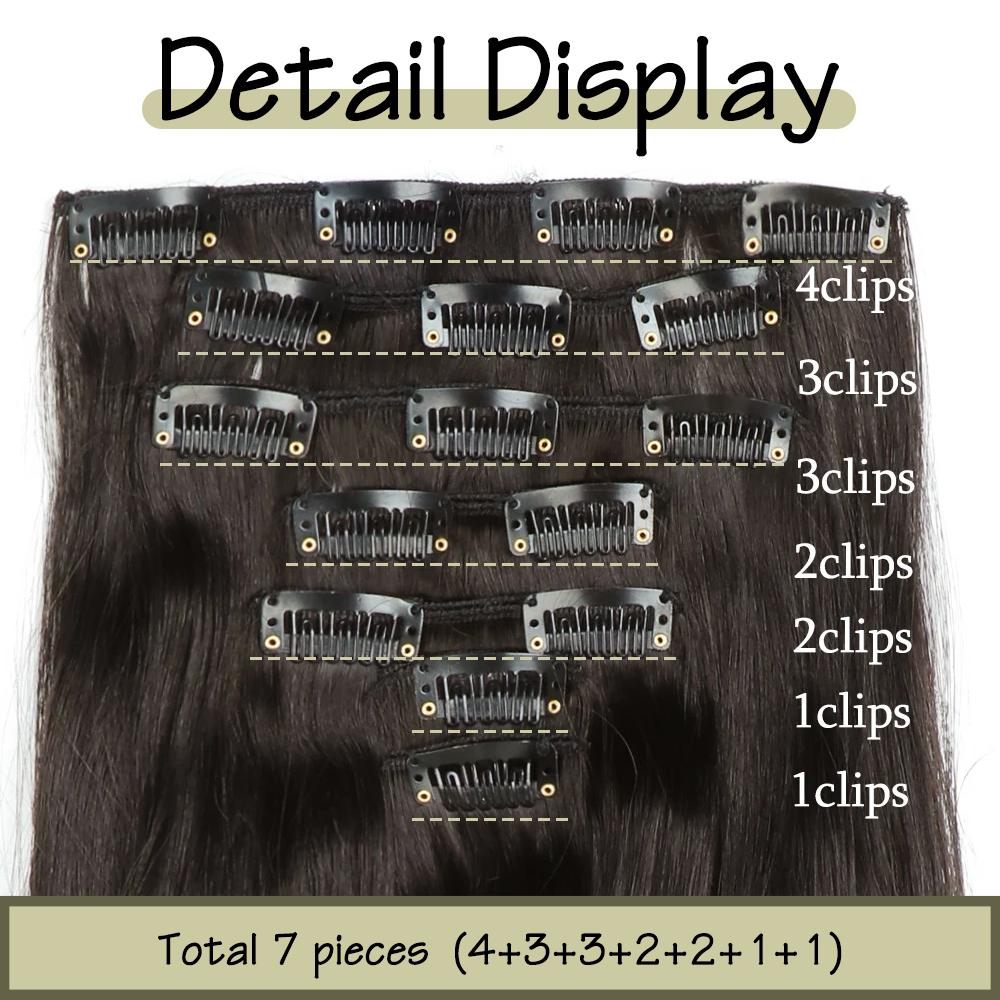 Synthetic Wavy Clip In Hair Extensions Clip In Hair Extensions For Women Full Head Thick Soft Clip In Hairpieces Daily Party