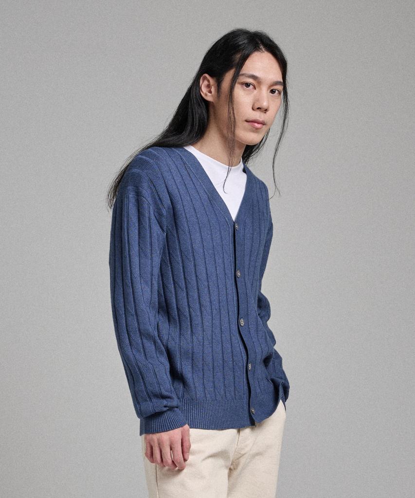 ANALOG MOOD Like Semi Hachi Cardigan Knit (Blue)