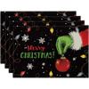 4pcs Christmas Insulated Polyester Meal Mat Merry Christmas Placemats