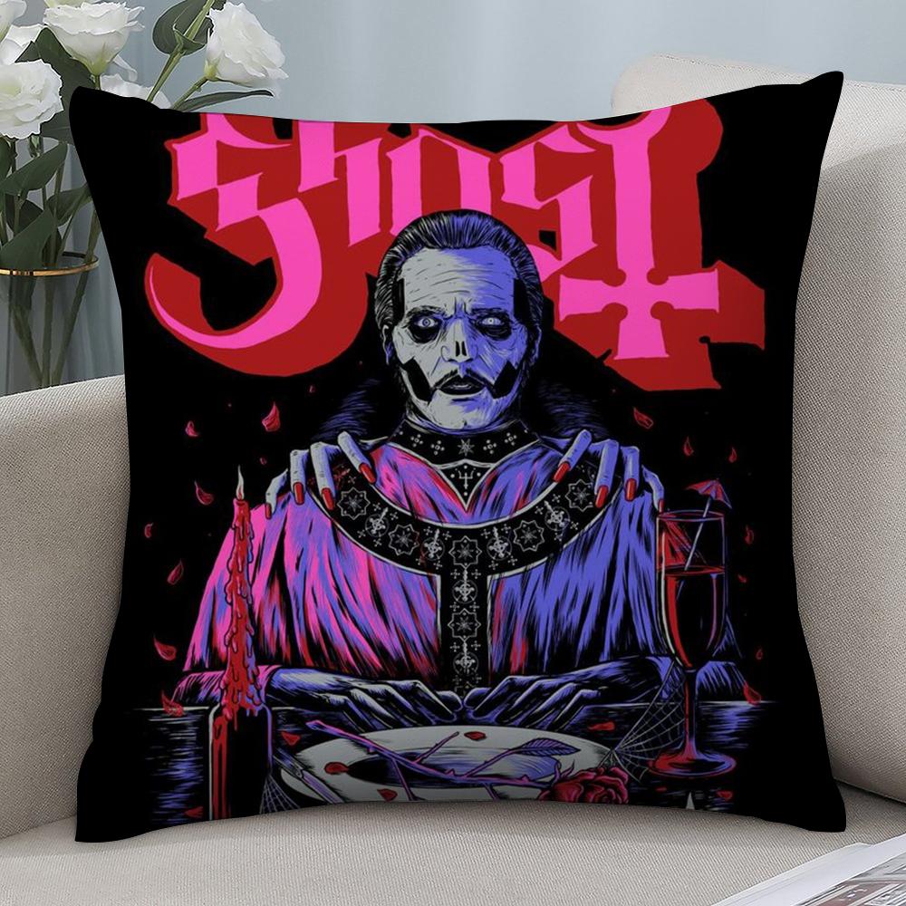 Rock Band Pillow Covers G-GhostS Band Cartoon Pillow Case Short Plush Sofa Decorative Gift Home Double-sided Printing Cushion