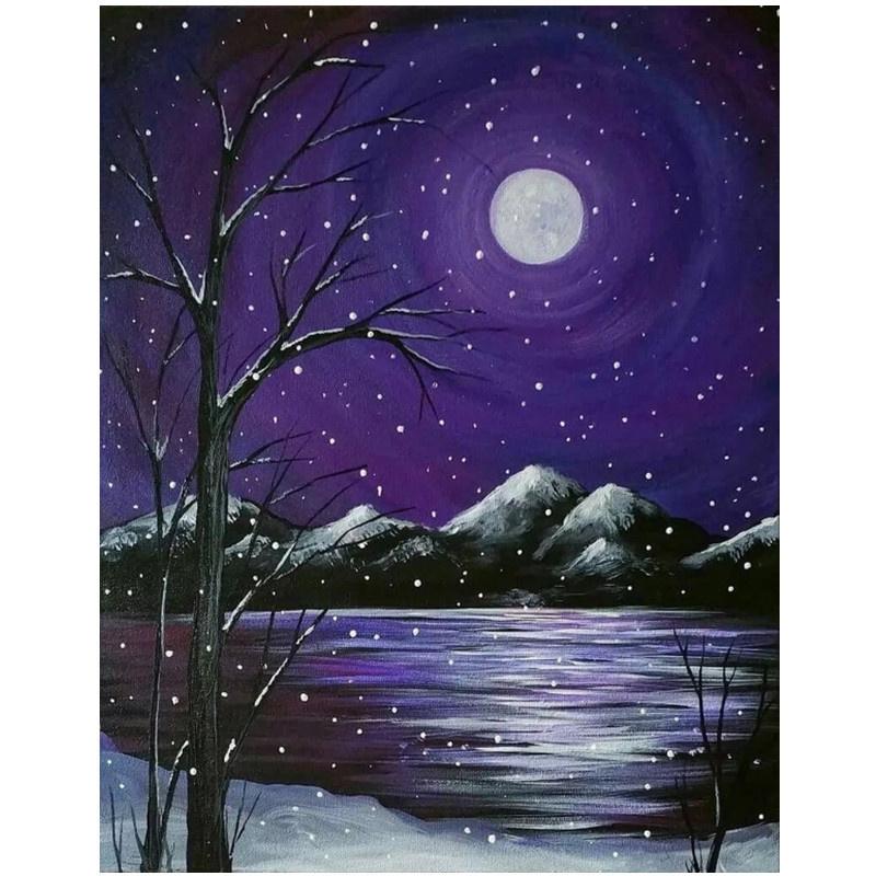 5D DIY Алмазная картина мультфильм лунный пейзаж Алмазная вышивка Набор для вышивки крестом Полный горный хрусталь Мозаика Домашний декор