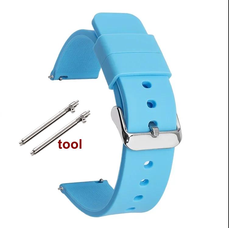 12/14/16mm 18mm 20mm 22mm 24mm Quick Release Silicone Strap Waterproof Rubber Wristband for Huawei GT2/GT3 Smart Watch Bracelet