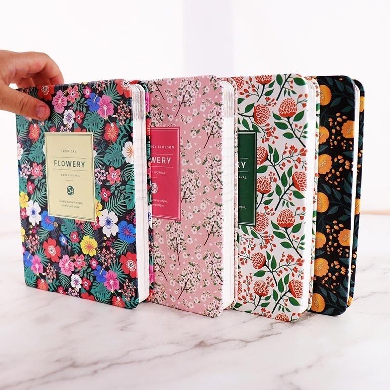 Floral Leather Cover Planner Notebook Daily Weekly Monthly Planner Stationery Office Supplies A5 A6