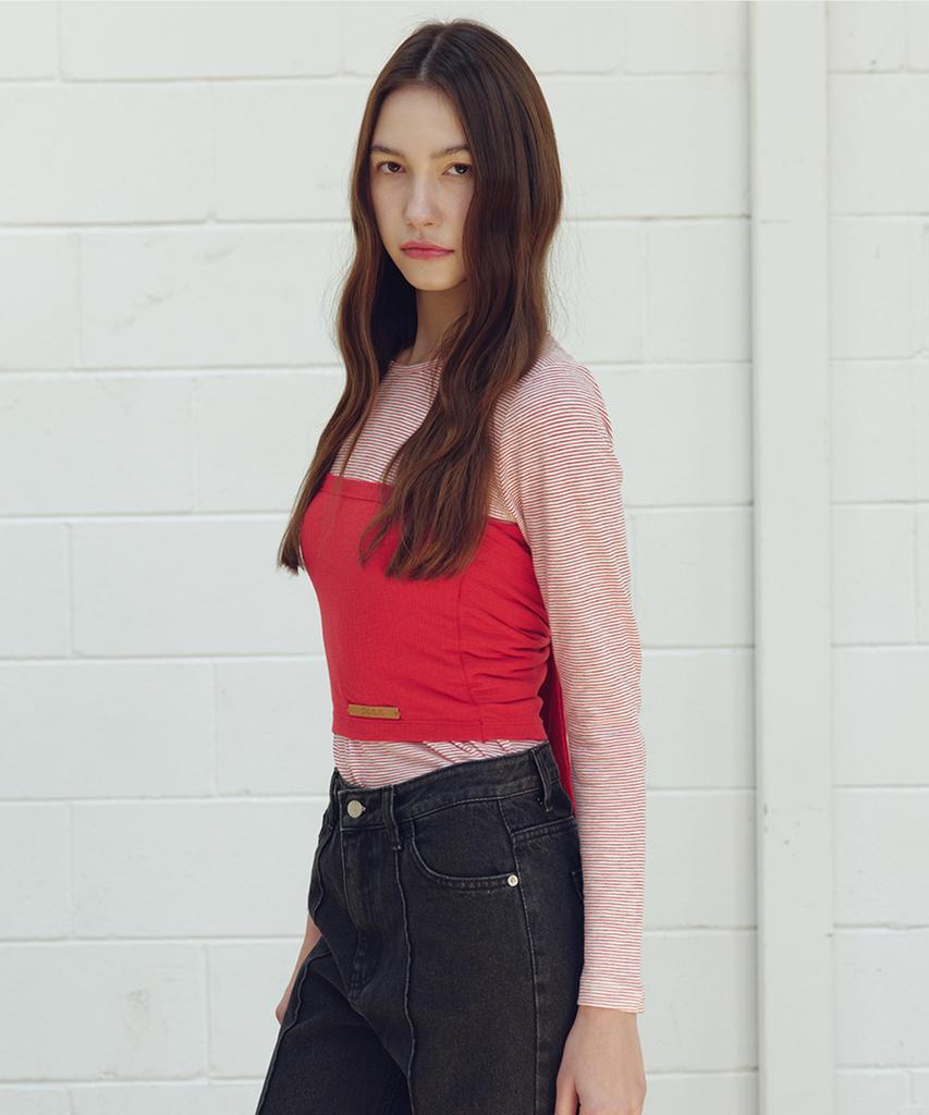 JBYRARA Crewneck Striped T-Shirt_Red