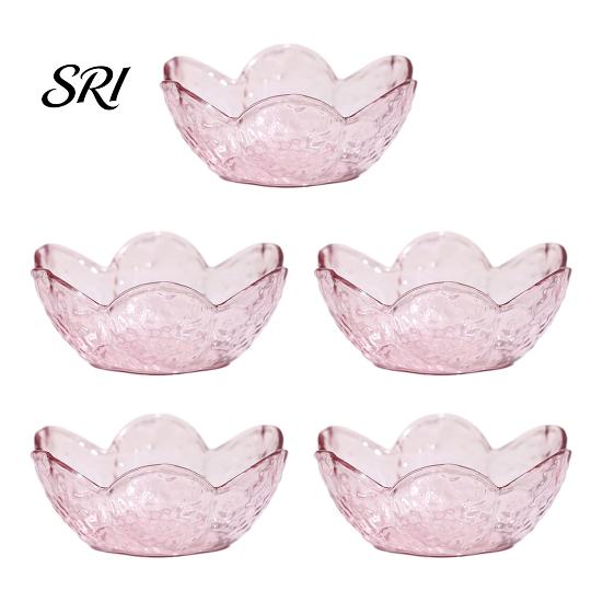 Japanese Style Sauce Bowl 5Pcs Sakura Dipping Dish PP Condiment Plate for Sushi Hot Pot BBQ Nesting Bowls BPA-Free Stackable And Cold Holder