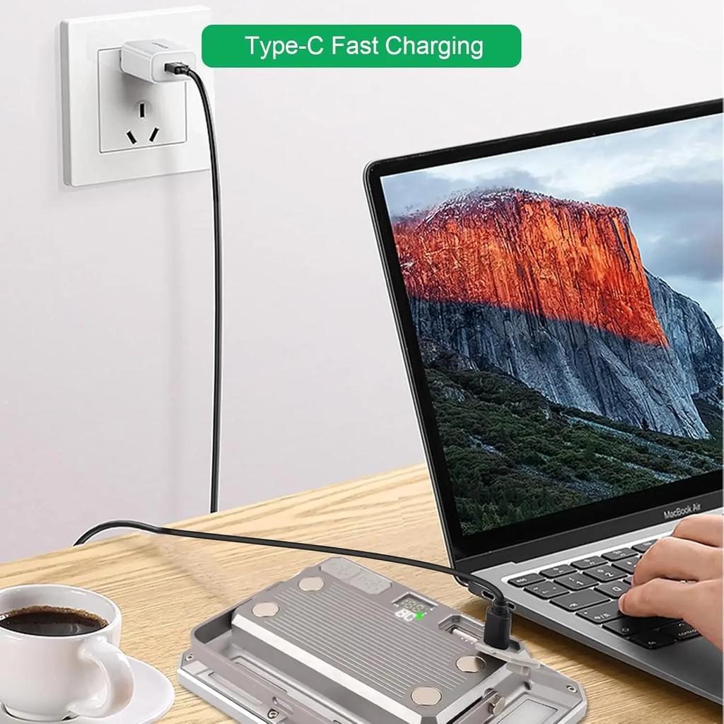 50W Rechargeable Work Light 7 Lighting ModesMagnetic Work Light Battery Powered Waterproof116 LEDS USB for Camping Fishing