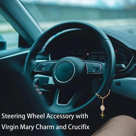 Подвеска-четки на руль, католические четки, подвеска, аксессуар для подвешивания, крест, Дева Мария