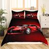 Race Car King Queen Duvet Cover Boys Extreme Sports Bedding Set 3D Cool Speedometer Quilt Cover Soft Polyester Comforter Cover
