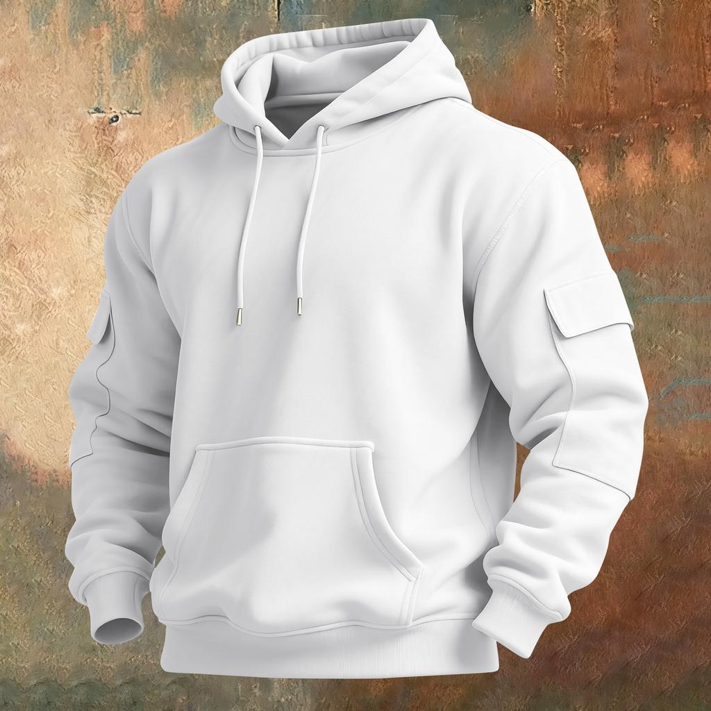 Men's Solid Color Sweatshirt Hoodie Men's Sports Large Size Casual Sweatshirt