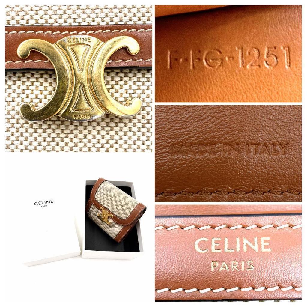 Used Beautiful condition Celine Triomphe Small Flap Folding Wallet for Women