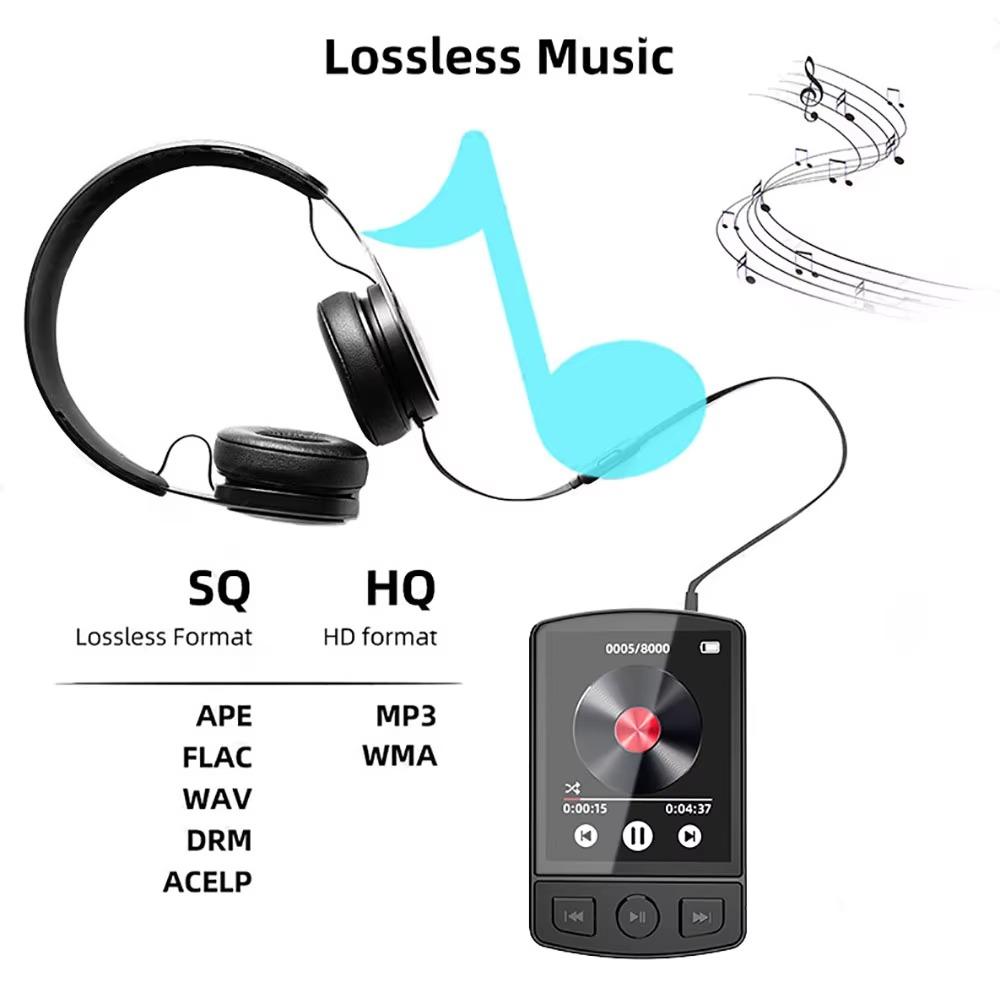MP3-плеер Портативный спортивный Walkman HiFi Sound Bluetooth-совместимый 5.0 студенческий Walkman 1,8-дюймовый экран с FM-радио Электронная книга