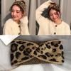 New Winter Warm Hair Styling Bowknot Turban Crochet Head Wrap Leopard Headwear Knitted Headband