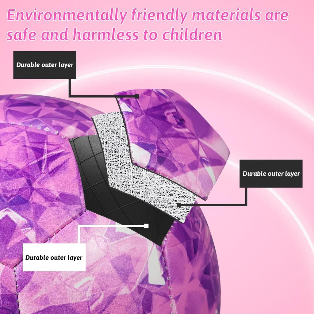 BYAOSUN Soccer Size TPU and for Practice and Purple Ball, 4, Leather, Soft, Durable, Abrasion-Resistant, Competition, [Used]