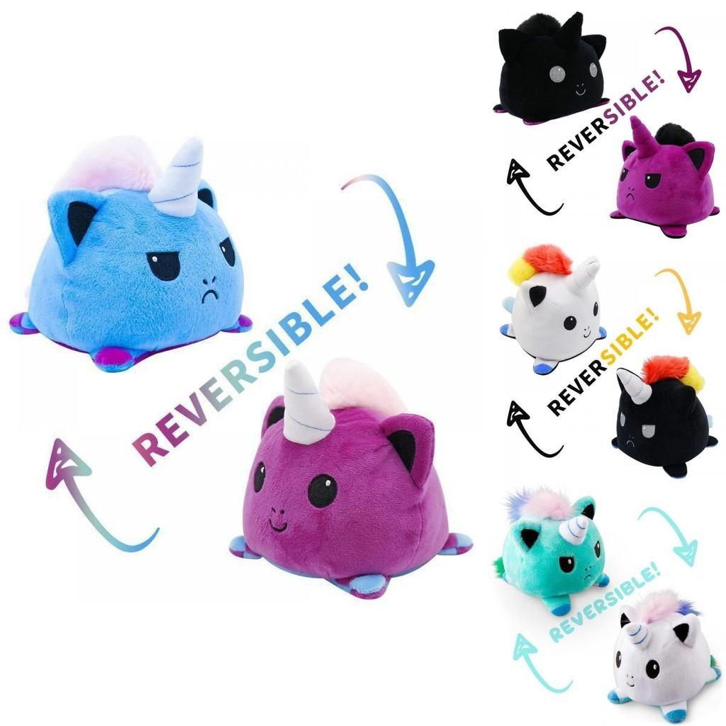 Очаровательная двусторонняя плюшевая игрушка-перевертыш в виде единорога, мягкое животное, идеально подходит для детей