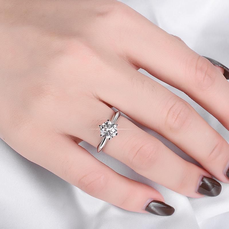 Bague Ringen Роскошные 100% настоящие 5-каратные кольца с муассанитом и бриллиантами для женщин, свадебные кольца из серебра 925 пробы, классические круглые ювелирные изделия, подарок с GRA