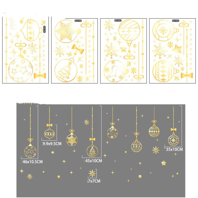 Новогодние оконные сани с оленем и Санта-Клаусом, великолепные рождественские шары, спиральные ленты, настенные наклейки, наклейки на окна для домашнего праздничного декора