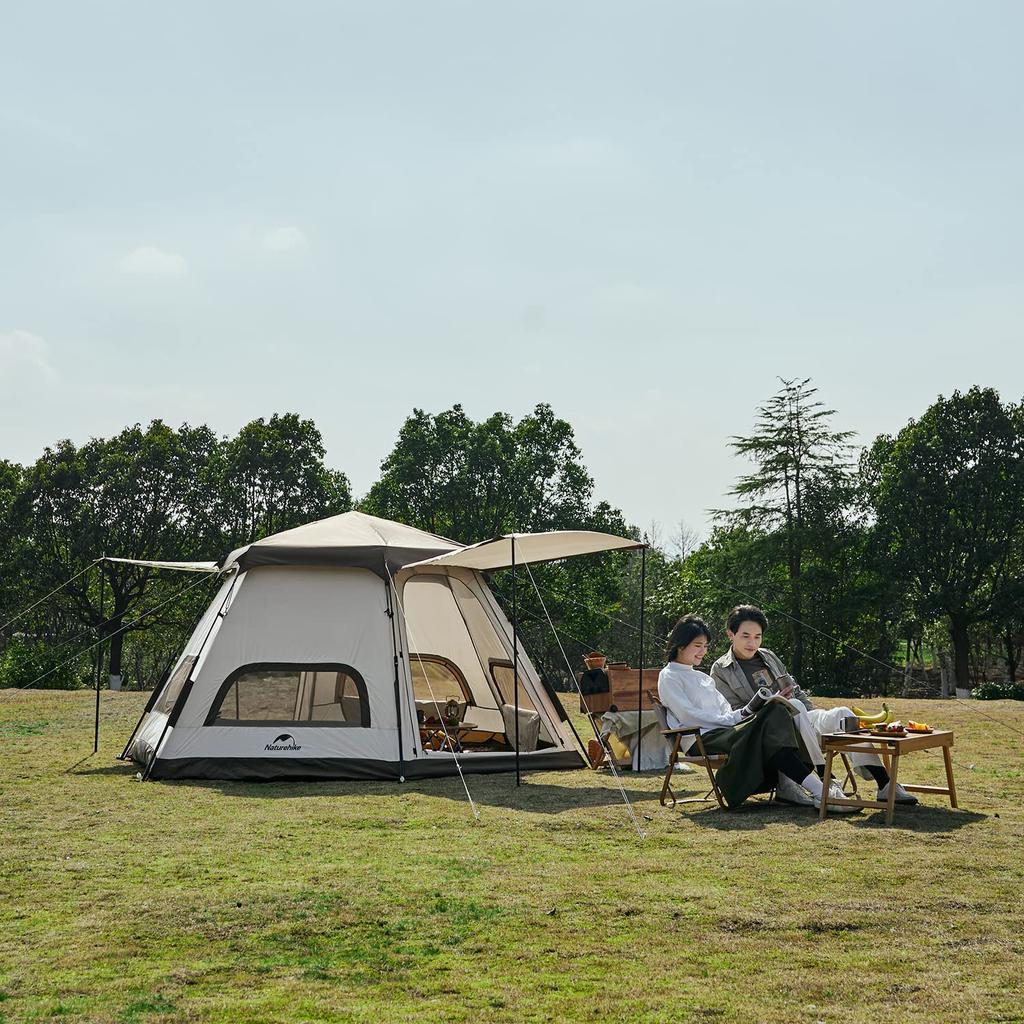 Naturehike Палатка One Touch для 5 человек, парковая палатка типа «лодж», для кемпинга, простая в установке, защита от ультрафиолета, отдельно стоящая, двухслойная, водонепроницаемая, 2 передних